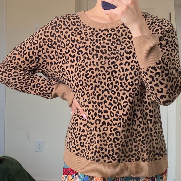 🔮 A NEW DAY XXL LEOPARD SWEATER CREWNECK PULLOVER - Picture 3 of 7